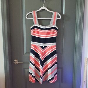Banana Republic Strapless Dress in Black, Pink, and White